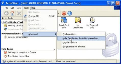 activ client wont see my smart card|activclient log file.